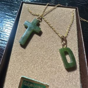 Genuine Jade two piece necklace set